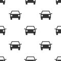 Car seamless pattern. Cute cartoon black racing cars white background